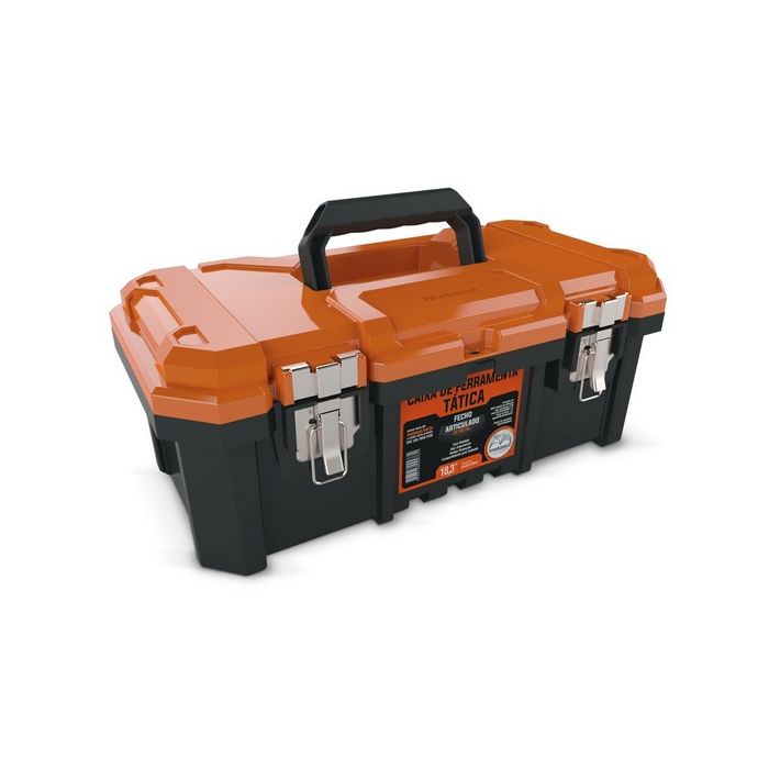 CAIXA DE FERRAMENTAS 18.3" C/ FECHO METAL - LARANJA