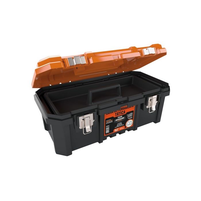 CAIXA DE FERRAMENTAS 18.3" C/ FECHO METAL - LARANJA