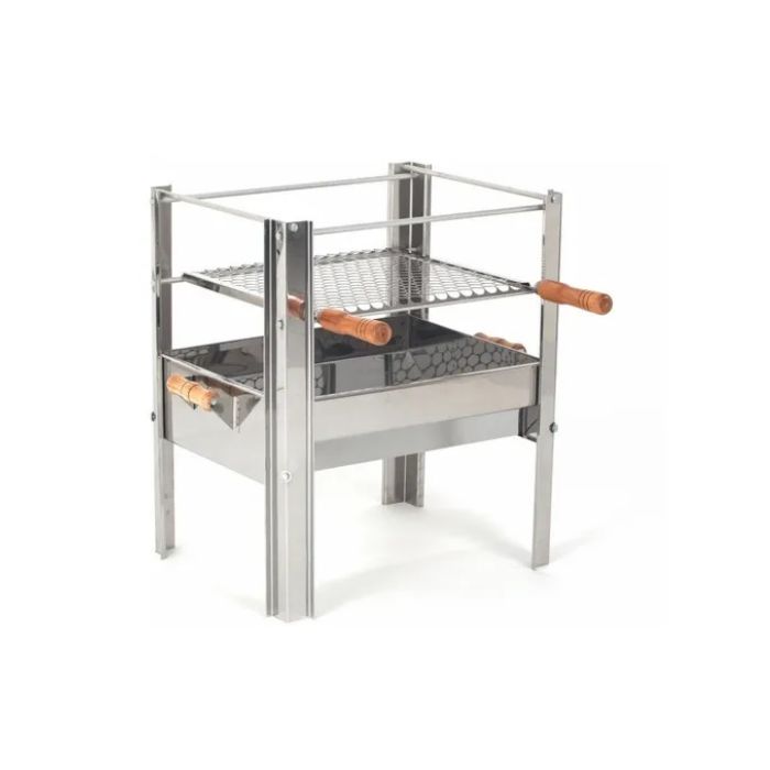 CHURRASQUEIRA INOX ABERTA DESMONT. 50X40X60CM