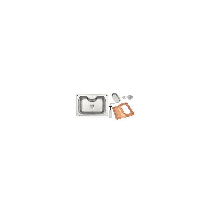 CUBA INOX 69X49 MORGANA 60 FX UNDERMOUNT C/DOSADOR/TABUA/CESTO