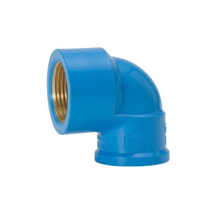 JOELHO 90° AZUL COM BUCHA DE LATÃO LR 25X1/2"