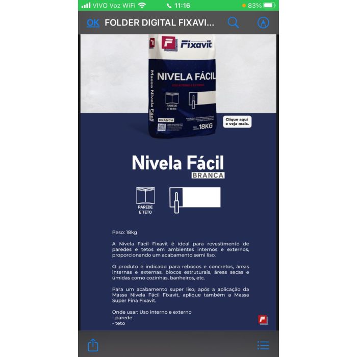 MASSA NIVELADORA NIVELA FACIL 15KG