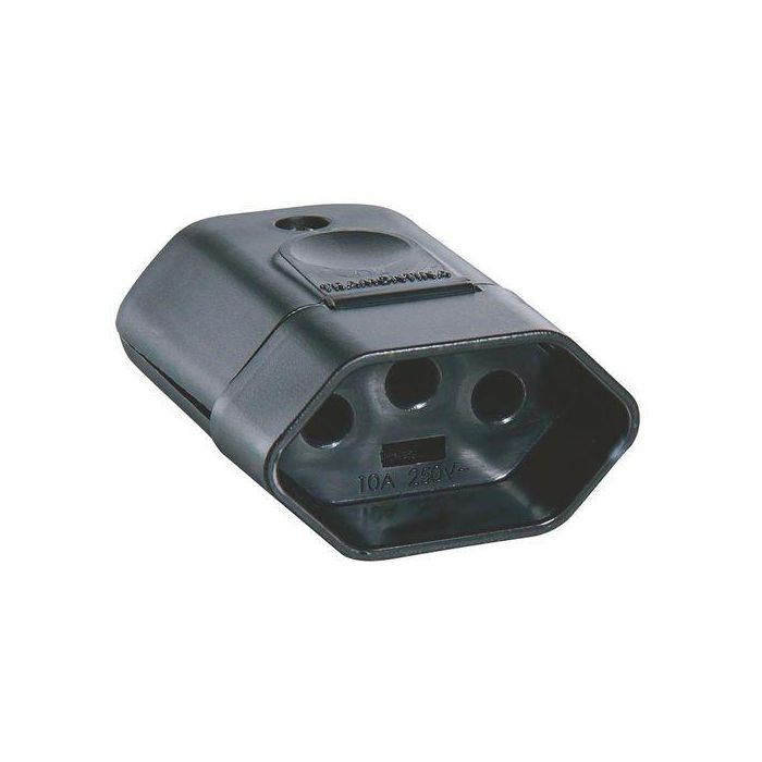 PLUG FEMEA 2P+T PRETO 10A - 57403/053