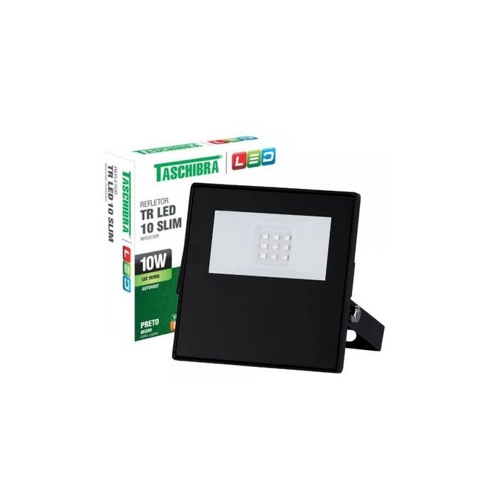 REFLETOR TR LED SLIM 10W VERDE - PRETO