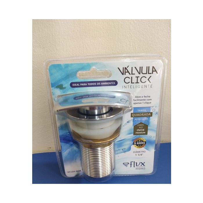 VALVULA CLICK 1 1/4 INOX/COBRE/ZINCO - TAMPA QUAD. VC114-QUA